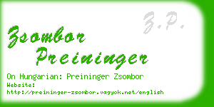 zsombor preininger business card